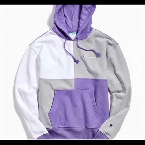 Champion purple colour block hoodie